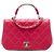 Chanel Pink Small Quilted Lambskin Carry Chic Flap Rosa