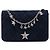Wallet On Chain Portafoglio con Catena Chanel Blue Quilted Suede Cocostellar Blu navy