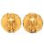 Orecchini Chanel Gold CC tondi placcati oro con clip D'oro - vista 2