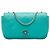 Chanel Blue Medium Stitched Calfskin Covered CC Flap Turchese
