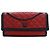 Chanel Rot Medium CC Bicolor gestepptes Lammleder Grosgrain Single Flap