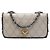 Chanel Gray CC Quilted Lambskin Tweedy Flap Color Marrone Grigio