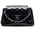 Chanel Black Small CC Quilted Patent Accordion Double Flap Nero