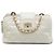 Borsa a tracolla Chanel White Quilted Aged Calfskin Mademoiselle Triple Zip