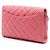 Chanel Pink CC gestepptes Lammleder Flap Clutch mit Kette - Ansicht 2