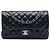 Chanel Black Medium Classic Lambskin Double Flap Nero