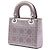Lady Dior Dior Grigio Mini Satin Cannage con Cristalli Marrone - vista 2