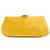 Clutch da sera Chanel in raso giallo con camelia di cristallo Senape