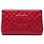 Clutch Chanel Red CC Quilted Caviar Frame Rosso