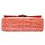Chanel Red Jumbo Classic Patent Striped Double Flap Rosso - vista 3