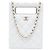 Tote da sera Chanel White Mini Quilted Caviar Cut Out Bianco