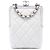Clutch de noite Chanel White CC em acrílico acolchoado e pele de cordeiro com corrente Branco