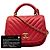 Chanel Mini Red CC Chevron Lambskin Reversed Round Flap Rosso - vista 7