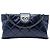 Clutch Chanel Blue Quilted Glazed Calfskin Coco Pleats Chain Blu navy