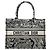Dioriviera Book Tote aus blauem besticktem Canvas, Größe Medium Marineblau