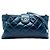 Clutch Chanel Blue Quilted Glazed Calfskin Coco Pleats Chain