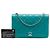 Chanel Blue Small Quilted Crumpled Calfskin Bi Vintage Full Flap Turchese - vista 7