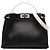 Borsa Fendi Black Medium Bicolor Leather Peekaboo ISeeU Nero