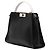 Borsa Fendi Black Medium Bicolor Leather Peekaboo ISeeU Nero - vista 2