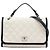 Chanel White CC Bicolor Matelassé Caviar et Grosgrain Top Handle Flap Blanc