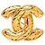 Spilla Chanel Gold CC trapuntata placcata oro D'oro