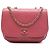 Chanel Pink Small Stitched Calfskin Covered CC Flap Rosa