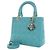 Lady Dior aus blauem Lammleder Größe Medium - Ansicht 3