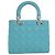 Lady Dior aus blauem Lammleder Größe Medium - Ansicht 4