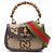 Borsa Gucci Beige Small Jumbo GG Canvas Web Bamboo 1947 con manico superiore