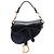 Borsa Saddle Dior in micro pelle di capra nera Nero