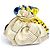 Bolsa de cordón Petit H 100% seda Hermès Azul Amarillo - vista 3