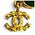 CHANEL Orecchini Vintage 96A Gripoix Coco Mark Swing D'oro Verde - vista 5