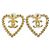 Orecchini CHANEL Coco Mark Heart Crystal Rhinestone D'oro - vista 3