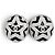 Orecchini Chanel A23K Coco Mark Star Rhinestone Nero Argento