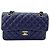 Borsa a tracolla Chanel Matelassé Navy Double Flap Blu navy