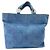 Borsa Tote Chanel in denim blu