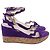 Sandales à compensées Prada avec accent de bride ondulée en daim violet