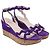 Sandales à compensées Prada avec accent de bride ondulée en daim violet - vue 3