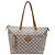 Louis Vuitton Lena Damier Azur MM Tote Bag aus weiß beschichtetem Canvas