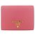 Cartera bifold Prada Saffiano Metal Oro Rosa