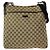 Borsa a tracolla Gucci GG Canvas e pelle Marrone Beige