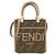 Fendi Sunshine Shopper Small Canvas Calf Leather Tote Bag