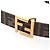Ceinture réversible en cuir et toile avec logo FF Fendi Noir - vue 2