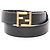 Ceinture réversible en cuir et toile avec logo FF Fendi Noir - vue 5