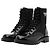 Stivaletti con lacci in pelle e nylon Prada Monolith Nero