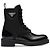 Stivaletti con lacci in pelle e nylon Prada Monolith Nero - vista 2