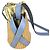 Chloé Chloe X mifuko Borsa cesta in pelle e rafia blu - vista 7
