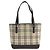 Burberry Baumwoll-Canvas-Leder-Tote-Bag Braun Beige - Ansicht 2