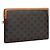 Céline Clutch con tracolla piccola in tela Triomphe Tan Marrone - vista 3