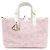 Dior Borsa Tote in Tweed Rosa Medio e Cannage Bianco a Spalla